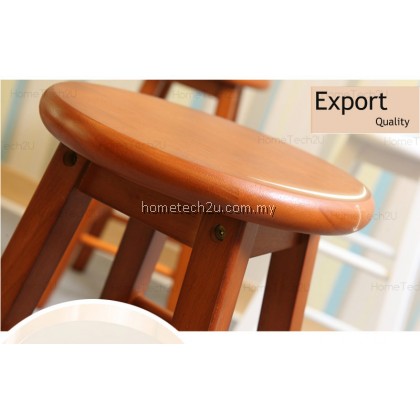 2 Units 24" LAVELLE Grade A Rounded Wooden Bar Stool
