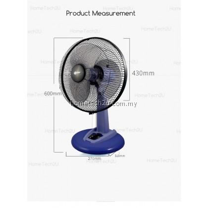 Mastar 16" Inch Table Fan MAS-464TF (Blue) Mastar 16" Inch Table Fan MAS-464TF (Blue)