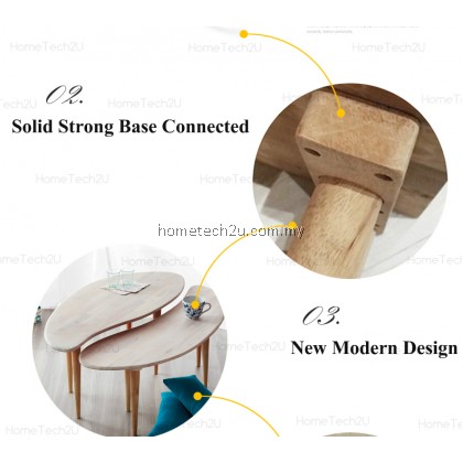 Modern 2 In 1 Bean Connected Coffee Table (Natural)
