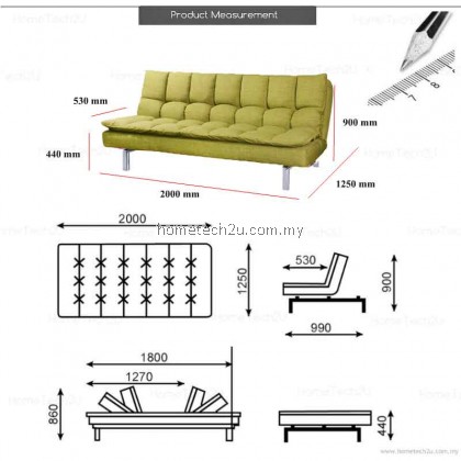 Santillo Queen Size Fabric Sofa Bed (Limeade) Santillo Queen Size Fabric Sofa Bed (Limeade)