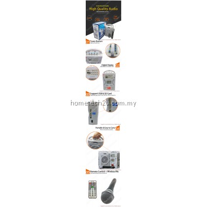KENPRO Portable Wireless PA Amplifier with USB & SD Card Player
