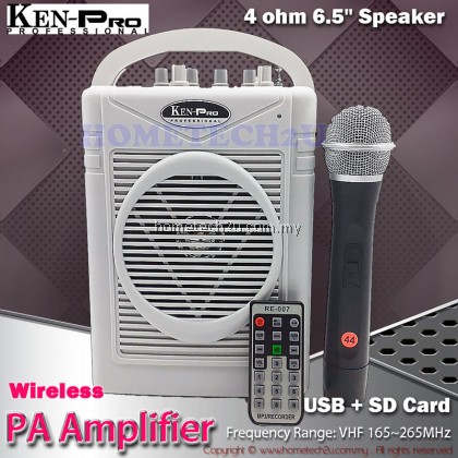 KENPRO Portable Wireless PA Amplifier with USB & SD Card Player