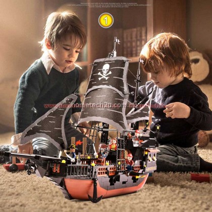 GUDI Building Blocks Compatible with LEGO Black Pearl Pirates of the Caribbean Series Boys Assembled Toys GUDI Building Blocks Compatible with LEGO Black Pearl Pirates of the Caribbean Series Boys Assembled Toys