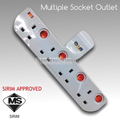 4 WAY ADAPTOR ADAPORT MULTIPLE WALL SOCKET POWER OUTLET EXTENSION 4 WAY ADAPTOR ADAPORT MULTIPLE WALL SOCKET POWER OUTLET EXTENSION