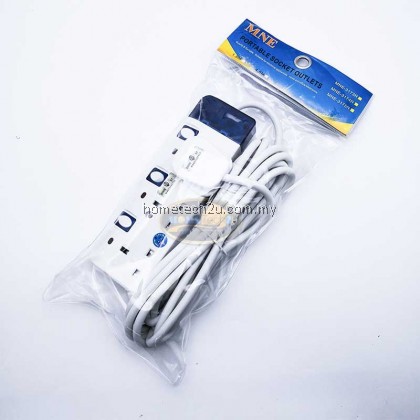 MNE 3 Gangs 4 Gangs Extension Trailing Socket Outlets Plug Adapter Cord 4.5M (Sirim Approved) MNE 3 Gangs 4 Gangs Extension Trailing Socket Outlets Plug Adapter Cord 4.5M (Sirim Approved)