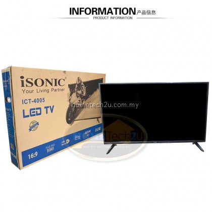 iSONIC LED TV 40" DVBT2 Full HD [With USB Movie Play]+[MYTV inside]