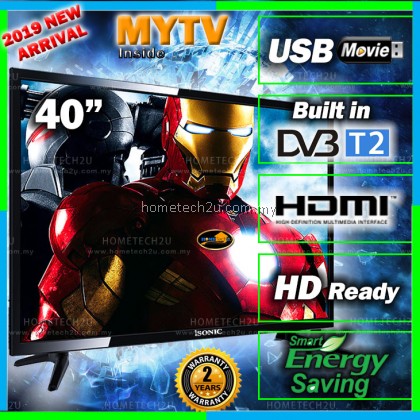 iSONIC LED TV 40" DVBT2 Full HD [With USB Movie Play]+[MYTV inside]