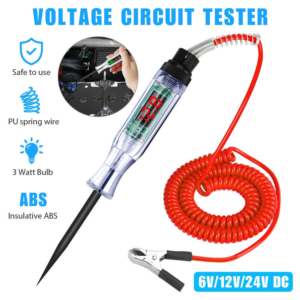 NEW Model 6V 12V 24V DC Car Truck Voltage Circuit Tester Digital Display Long Probe Test Pen Bulb Car Diagnostic Tool I.420564373 NEW Model 6V 12V 24V DC Car Truck Voltage Circuit Tester Digital Display Long Probe Test Pen Bulb Car Diagnostic Tool I.420564373