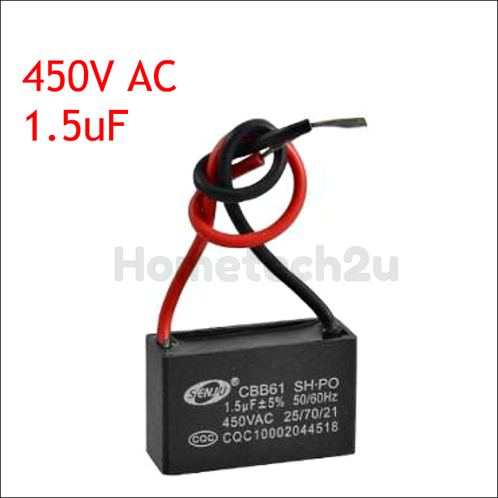 1.5uF 450V AC CBB61 Mini Split Capacitor – 4-Terminal For Fan Motor – Metallized Polypropylene